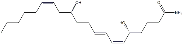 (5R,6Z,8E,10E,12S,14Z)-5,12-Dihydroxy-6,8,10,14-icosatetrenamide 구조식 이미지