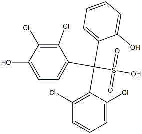 (2,6-Dichlorophenyl)(2,3-dichloro-4-hydroxyphenyl)(2-hydroxyphenyl)methanesulfonic acid 구조식 이미지