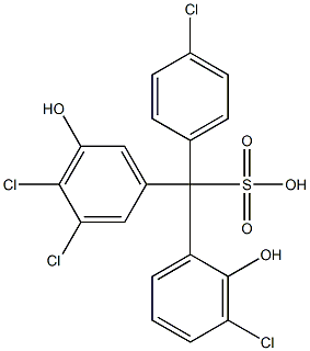 (4-Chlorophenyl)(3-chloro-2-hydroxyphenyl)(3,4-dichloro-5-hydroxyphenyl)methanesulfonic acid Structure