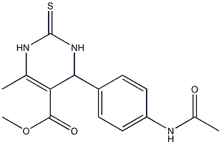 6-Methyl-4-(4-acetylaminophenyl)-2-thioxo-1,2,3,4-tetrahydropyrimidine-5-carboxylic acid methyl ester 구조식 이미지