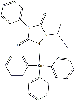 4-Phenyl-1-(1-methylallyl)-2-(triphenylstannyl)-1,2,4-triazolidine-3,5-dione 구조식 이미지