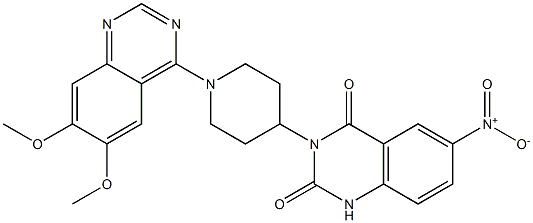 3-[1-(6,7-Dimethoxy-4-quinazolinyl)-4-piperidinyl]-6-nitroquinazoline-2,4(1H,3H)-dione Structure