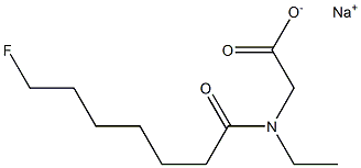 N-Ethyl-N-(7-fluoroheptanoyl)glycine sodium salt Structure