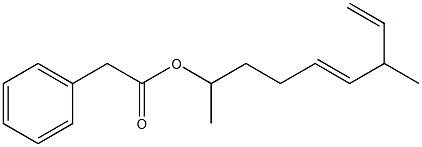 Phenylacetic acid 1,6-dimethyl-4,7-octadienyl ester Structure