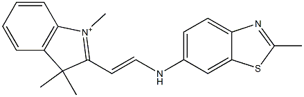 1,3,3-Trimethyl-2-[2-[(2-methylbenzothiazol-6-yl)amino]ethenyl]-3H-indolium Structure