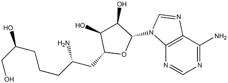 (2S,6S)-6-Amino-6-(5'-adenosyl)hexane-1,2-diol 구조식 이미지