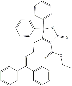 5,5-Diphenyl-2-oxo-2,5-dihydro-4-[4,4-diphenyl-3-butenyl]furan-3-carboxylic acid ethyl ester Structure