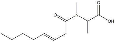 2-[N-Methyl-N-(3-octenoyl)amino]propionic acid 구조식 이미지