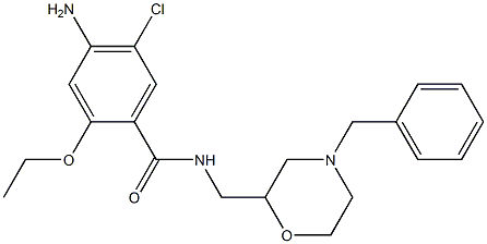 N-(4-Benzylmorpholin-2-ylmethyl)-4-amino-5-chloro-2-ethoxybenzamide 구조식 이미지