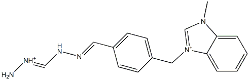 1-Methyl-3-[4-[2-(aminoiminiomethyl)hydrazonomethyl]benzyl]-1H-benzimidazol-3-ium Structure