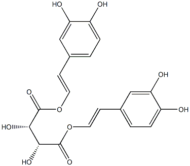 Mesotartaric acid bis[(E)-2-(3,4-dihydroxyphenyl)ethenyl] ester Structure