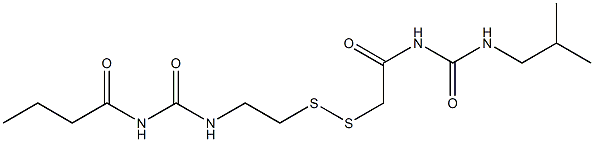 1-Butyryl-3-[2-[[(3-isobutylureido)carbonylmethyl]dithio]ethyl]urea Structure