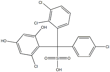 (4-Chlorophenyl)(2,3-dichlorophenyl)(6-chloro-2,4-dihydroxyphenyl)methanesulfonic acid Structure