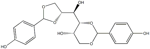 1-O,3-O:5-O,6-O-Bis(4-hydroxybenzylidene)-D-glucitol 구조식 이미지