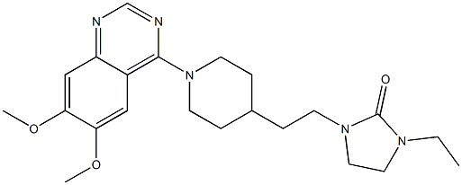 1-[2-[1-(6,7-Dimethoxyquinazolin-4-yl)piperidin-4-yl]ethyl]-3-ethylimidazolidin-2-one 구조식 이미지