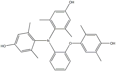 N,N-Bis(4-hydroxy-2,6-dimethylphenyl)-2-(4-hydroxy-2,5-dimethylphenoxy)benzenamine 구조식 이미지