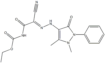 [2-Cyano-2-[2-[(1-phenyl-2,3-dimethyl-2,5-dihydro-5-oxo-1H-pyrazole)-4-yl]hydrazono]acetyl]carbamic acid ethyl ester Structure