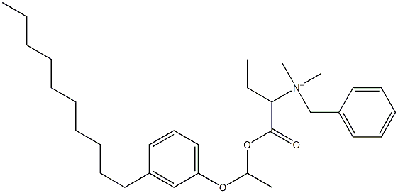 N,N-Dimethyl-N-benzyl-N-[1-[[1-(3-decylphenyloxy)ethyl]oxycarbonyl]propyl]aminium 구조식 이미지