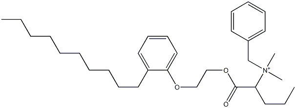 N,N-Dimethyl-N-benzyl-N-[1-[[2-(2-decylphenyloxy)ethyl]oxycarbonyl]butyl]aminium 구조식 이미지