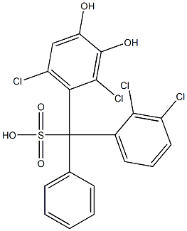 (2,3-Dichlorophenyl)(2,6-dichloro-3,4-dihydroxyphenyl)phenylmethanesulfonic acid 구조식 이미지