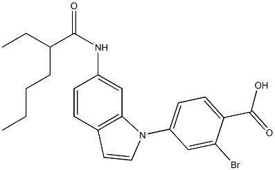 4-[6-(2-Ethylhexanoylamino)-1H-indol-1-yl]-2-bromobenzoic acid Structure