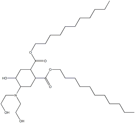 5-Hydroxy-4-[bis(2-hydroxyethyl)amino]-1,2-cyclohexanedicarboxylic acid diundecyl ester 구조식 이미지