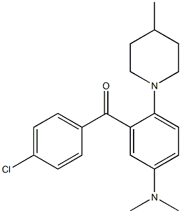 4-Chloro-5'-dimethylamino-2'-(4-methyl-1-piperidinyl)benzophenone 구조식 이미지