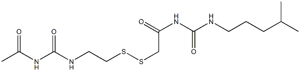 1-Acetyl-3-[2-[[(3-isohexylureido)carbonylmethyl]dithio]ethyl]urea Structure