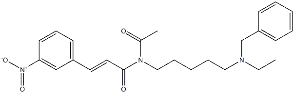 N-[5-(Ethylbenzylamino)pentyl]-N-acetyl-3-(3-nitrophenyl)acrylamide 구조식 이미지