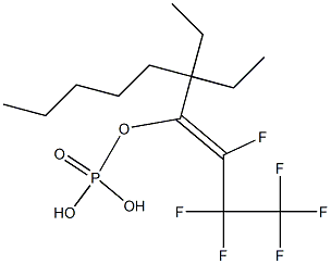 Phosphoric acid diethyl[(E)-1-hexyl-2,3,3,4,4,4-hexafluoro-1-butenyl] ester 구조식 이미지