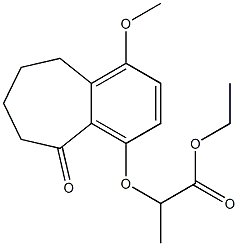 2-[(1-Methoxy-5-oxo-6,7,8,9-tetrahydro-5H-benzocyclohepten)-4-yloxy]propionic acid ethyl ester 구조식 이미지