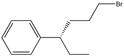 [S,(+)]-1-Bromo-4-phenylhexane 구조식 이미지