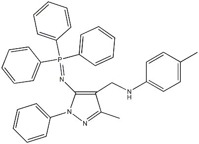 3-Methyl-1-phenyl-4-[(p-tolylamino)methyl]-5-[(triphenylphosphoranylidene)amino]-1H-pyrazole Structure