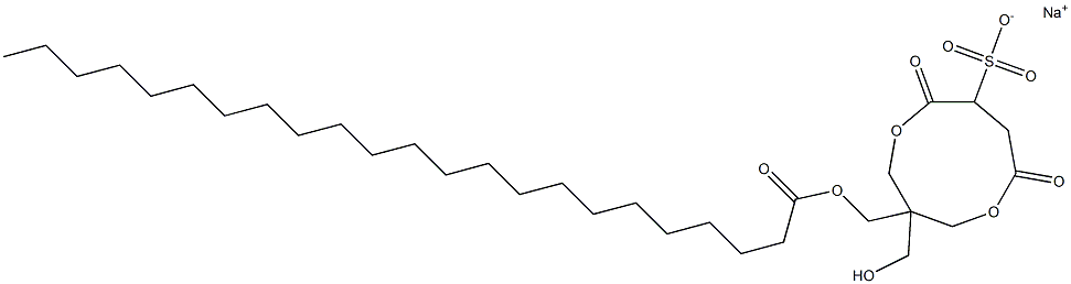 1-(1-Oxotricosyloxymethyl)-1-(hydroxymethyl)-4,7-dioxo-3,8-dioxacyclononane-6-sulfonic acid sodium salt 구조식 이미지