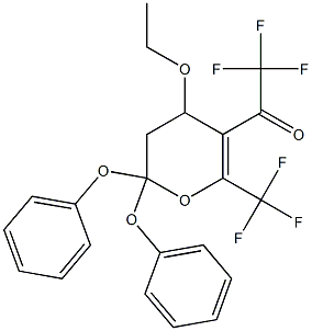 4-Ethoxy-2,2-diphenoxy-5-(trifluoroacetyl)-6-(trifluoromethyl)-3,4-dihydro-2H-pyran 구조식 이미지