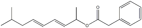 Phenylacetic acid 1,7-dimethyl-2,4-octadienyl ester 구조식 이미지