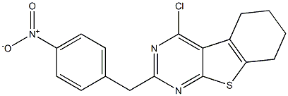 4-Chloro-5,6,7,8-tetrahydro-2-(4-nitrobenzyl)[1]benzothieno[2,3-d]pyrimidine 구조식 이미지