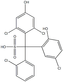 (2-Chlorophenyl)(3-chloro-6-hydroxyphenyl)(2,6-dichloro-4-hydroxyphenyl)methanesulfonic acid 구조식 이미지