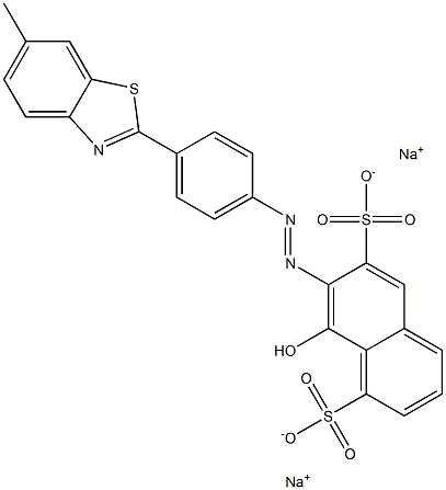 8-Hydroxy-7-[[4-(6-methylbenzothiazol-2-yl)phenyl]azo]-1,6-naphthalenedisulfonic acid disodium salt Structure