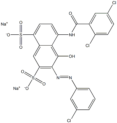 3-[(3-Chlorophenyl)azo]-5-[(2,5-dichlorobenzoyl)amino]-4-hydroxynaphthalene-2,8-disulfonic acid disodium salt Structure