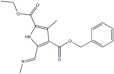 5-Methyliminomethyl-3-methyl-1H-pyrrole-2,4-dicarboxylic acid 2-ethyl 4-benzyl ester 구조식 이미지