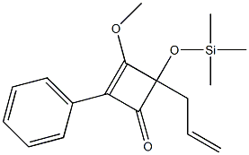 3-Methoxy-4-(trimethylsilyloxy)-2-phenyl-4-(2-propenyl)-2-cyclobuten-1-one 구조식 이미지