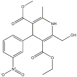 1,4-Dihydro-2-hydroxymethyl-6-methyl-4-(3-nitrophenyl)pyridine-3,5-dicarboxylic acid 3-ethyl 5-methyl ester Structure