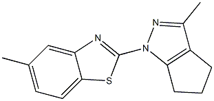 1-(5-Methylbenzothiazol-2-yl)-1,4,5,6-tetrahydro-3-methylcyclopentapyrazole 구조식 이미지