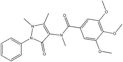 2,3-Dimethyl-4-[methyl(3,4,5-trimethoxybenzoyl)amino]-1-phenyl-3-pyrazolin-5-one Structure