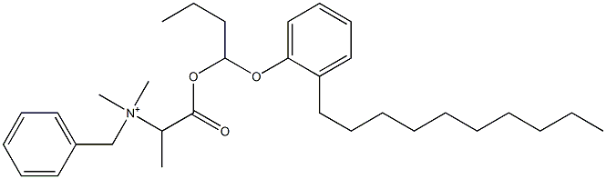 N,N-Dimethyl-N-benzyl-N-[1-[[1-(2-decylphenyloxy)butyl]oxycarbonyl]ethyl]aminium 구조식 이미지