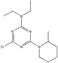 2-Chloro-4-diethylamino-6-(2-methylpiperidino)-1,3,5-triazine 구조식 이미지