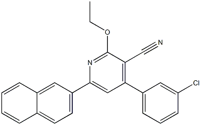 4-(3-Chlorophenyl)-6-(2-naphtyl)-2-ethoxypyridine-3-carbonitrile 구조식 이미지