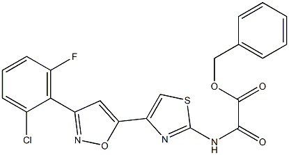 N-[4-[3-(2-Chloro-6-fluorophenyl)-5-isoxazolyl]-2-thiazolyl]oxamidic acid benzyl ester 구조식 이미지