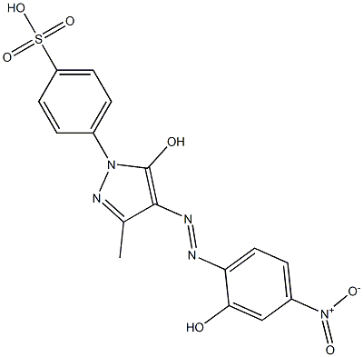 4-[5-Hydroxy-4-(2-hydroxy-4-nitrophenylazo)-3-methyl-1H-pyrazol-1-yl]benzenesulfonic acid Structure